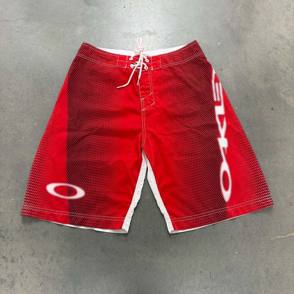 Vintage Oakley Board Shorts Red White Y2K Surf Swim Trunks